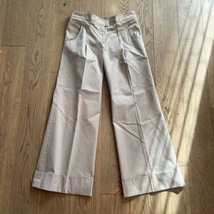 Stella McCartney Minimalist Wide Leg Trouser Pants Ivory euro size 42 US 12